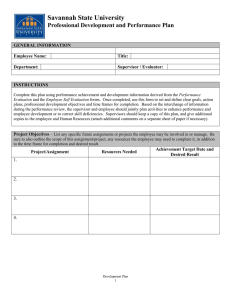 Savannah State University Performance Development Plan