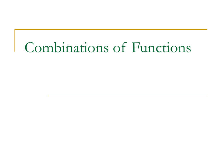 Combinations of Functions