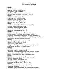 The Outsiders Vocabulary List | Chapter Definitions