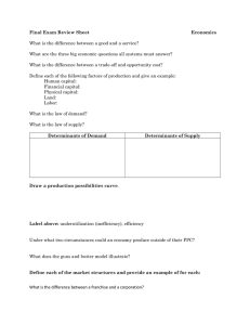Final Exam Review Sheet