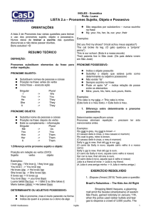 English Pronouns: Subject, Object, Possessive Exercises