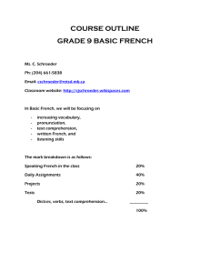 COURSE OUTLINE french - cjschroeder