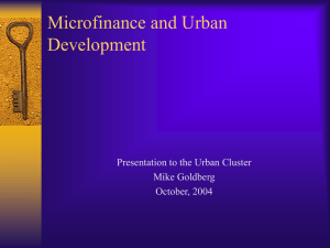 Microfinance in Urban Settings
