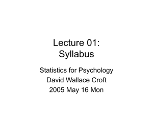 Statistics for Psychology