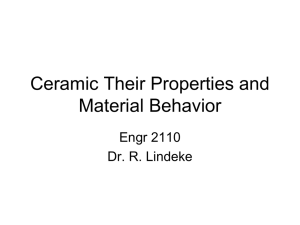 Ceramics – Their Properties and Processing