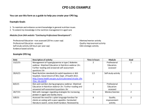 CPD Log Example for Dietitians