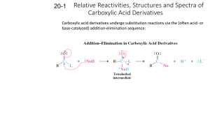 Relative Reactivities, Structures and Spectra of Carboxylic Acid