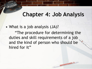 Chapter 4: Job Analysis