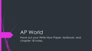 AP World History Day 41 ch.18 1.8.16