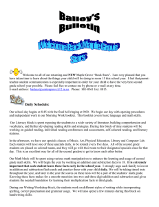 Back to School Informational Letter