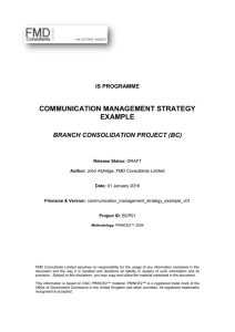 Communication Management Strategy Example - Project