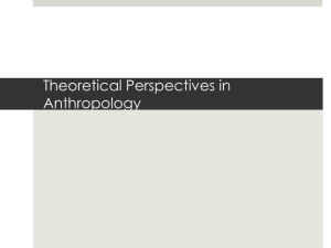 Theoretical Perspectives in Anthropology