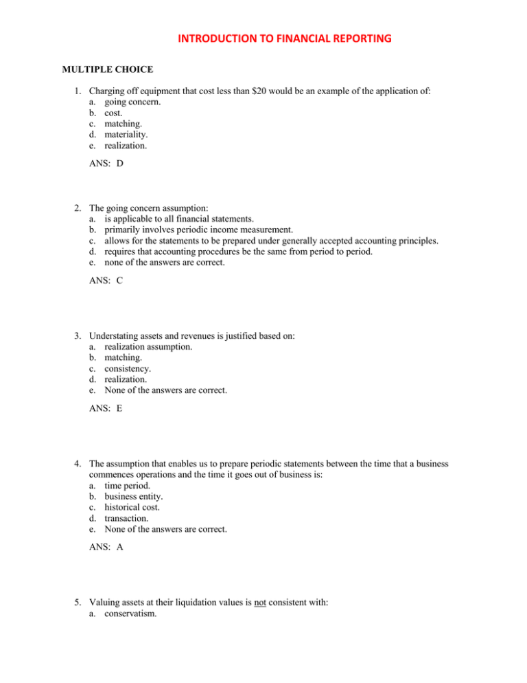 introduction to financial reporting