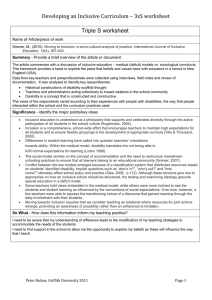 Developing an Inclusive Curriculum * Tutorial 1 (task 2)