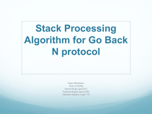 Stack Processing Algorithm for Go Back N protocol