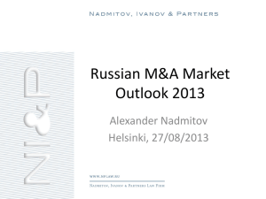 Russian M&A market outlook 2013