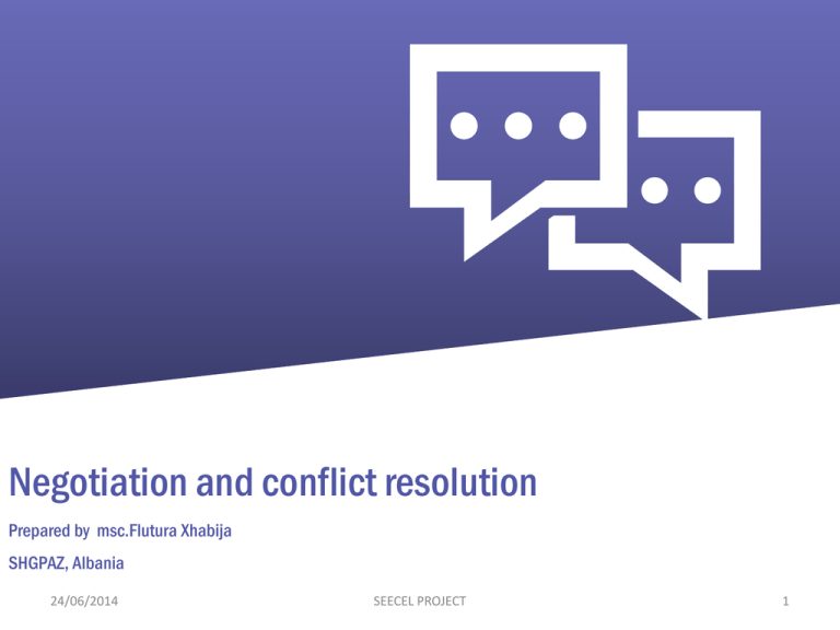 Negotiation And Conflict Resolution