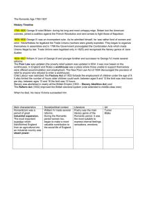Romantic Age (1760-1837) Timeline & Summary