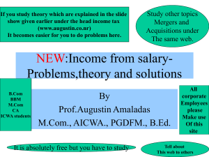 Income from salary-Problems,theory and solutions