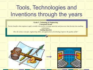 Tools, Technologies and Inventions