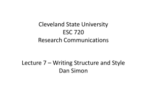 Writing Structure and Style - Academic Server| Cleveland State