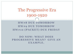 The Progressive Era - Pleasantville High School