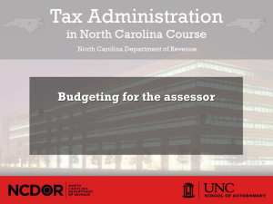 Budgeting for the assessor