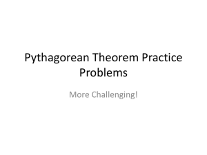 Pythagorean Theorem Practice Problems
