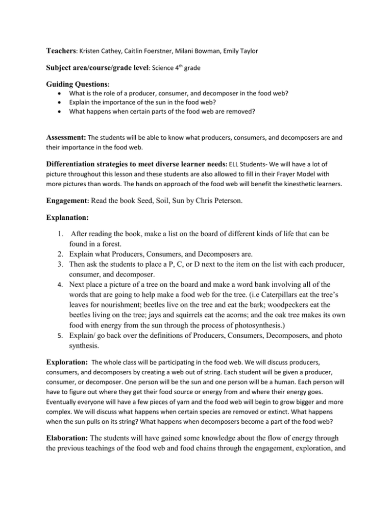 5 E lesson plan
