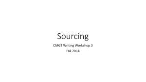 Sourcing - CMGT Writing Initiative