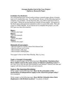 Georgia Studies Research Paper Project Guidelines