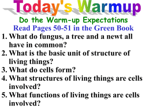 What structures of living things are cells involved?
