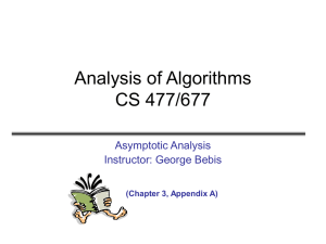 Analysis of Algorithms CS 465/665