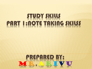 study skills part 1:note taking skilss