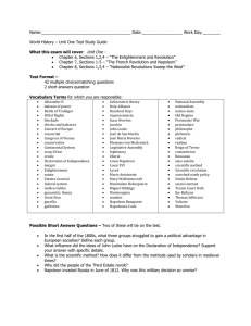 World History Unit 1 Study Guide: Enlightenment & Revolutions