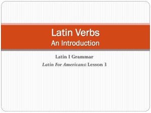 Latin Verbs An Introduction
