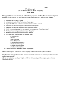 World Geography: Unit 1 Study Guide - Introduction