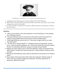 Walt Whitman's Song of Myself 52: Analysis Questions