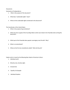Documents: Declaration of Independence: What is the purpose of