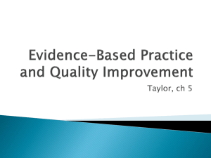 Evidence-Based Practice and Quality Improvement