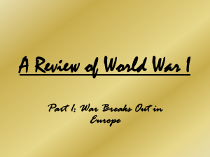 A Review of World War I
