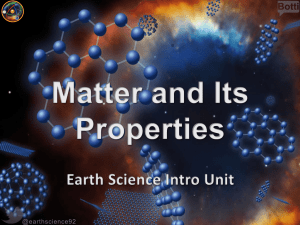 I will be able to define matter and describe how the properties of