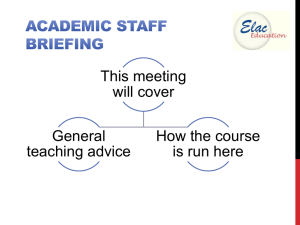 Academic briefing