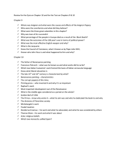 Chapters 9 & 10 Review: Late Middle Ages & Renaissance