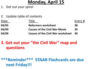 April 15: The Beginnings of the Civil War