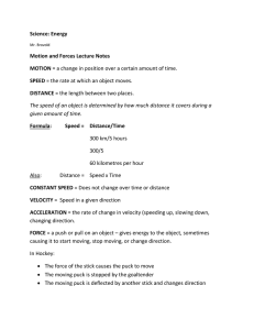Force and Friction Lecture Notes