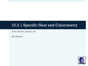 Specific Heat & Calorimetry Presentation