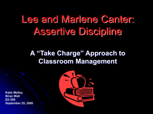 Assertive Discipline: Canter's Classroom Management Model