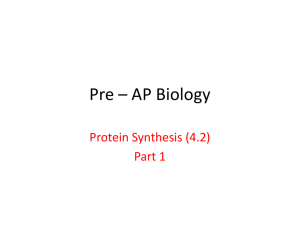 Pre – AP Biology