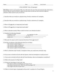 Geography Tools Review Worksheet